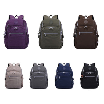 Solid Color Multi-pocket Travel Backpack