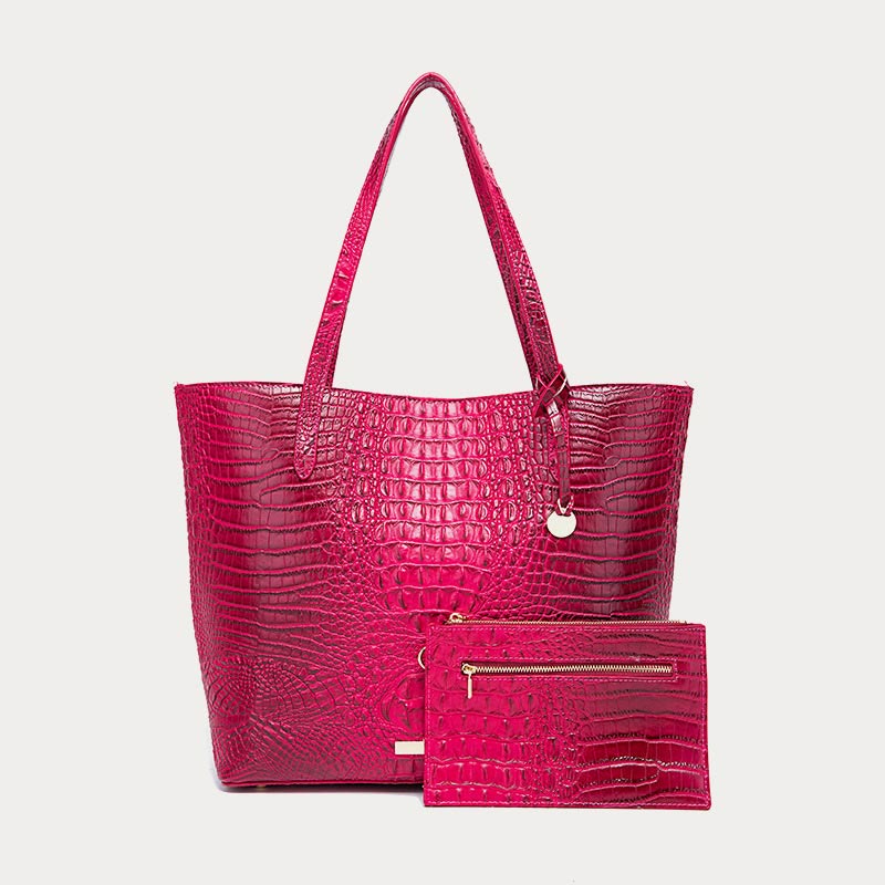 Tote For Women Daily Retro Crocodile Pattern Bag Set