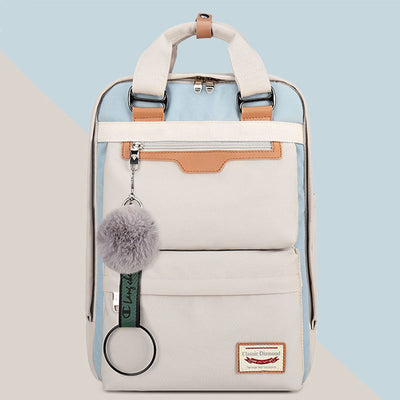 Multi-Pocket Color Block Fashion Patchwork Backpack