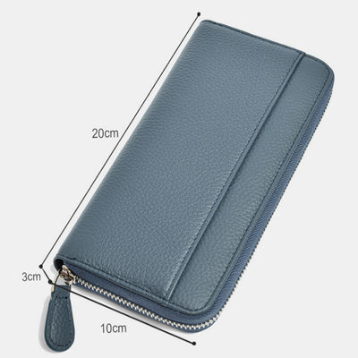 Women RFID Blocking Leather Large Capacity Zip Around Wallet Phone Holder