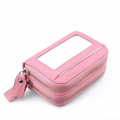 11 Card Slots RFID Genuine Leather Card Holder Purse