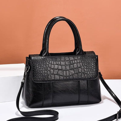 Top-Handle Bag For Women Crocodile Texture Simple Crossbody Bag