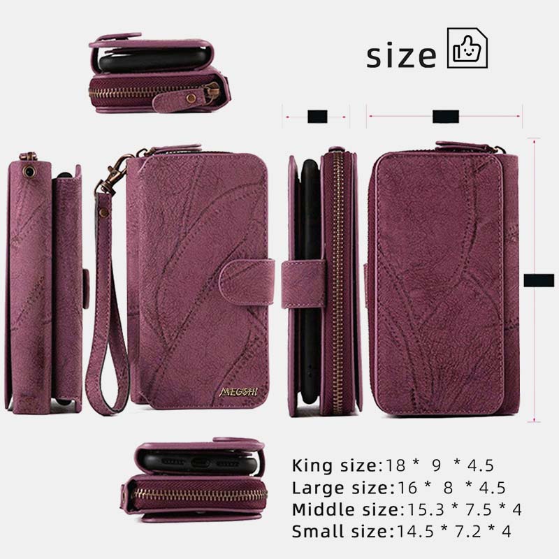 Wallet Case for iPhone 15/16 Series Magnetic Detachable Wallet Purse