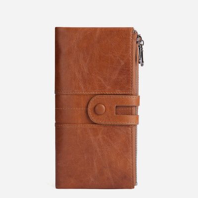 Genuine Leather RFID Long Wallet for Women