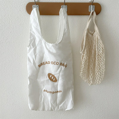 Foldable Shopping Paper Bag Cute Bread Pendant Storage Purse