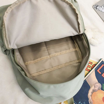 Backpack for Women Casual Cool Solid Nylon School Shoulder Bag