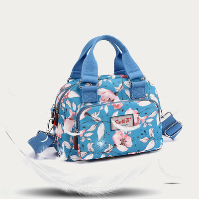 Nylon Crossbody Bag For Women Colorful Flower Printing Handbag