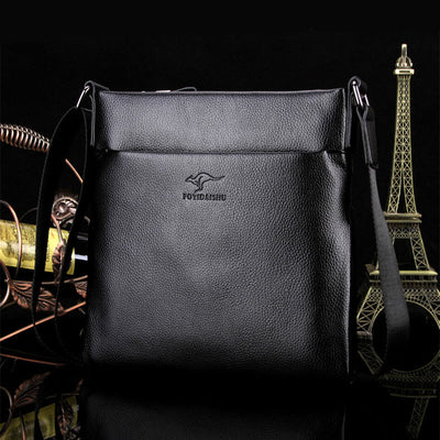 Business Messenger Bag For Men Simple Vertical Soft Leather Bag