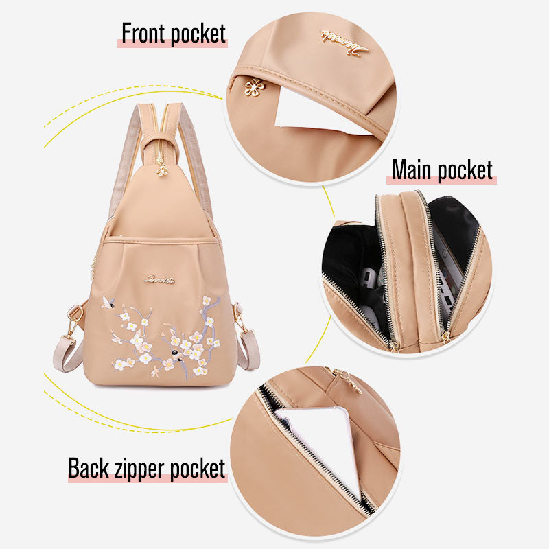 <Shipped within 24 hours> Waterproof Embroidery Backpack Sling Bag