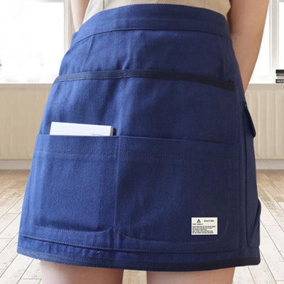 Women Men Multiple Pocket Short Apron Durable Canvas Tools Bag