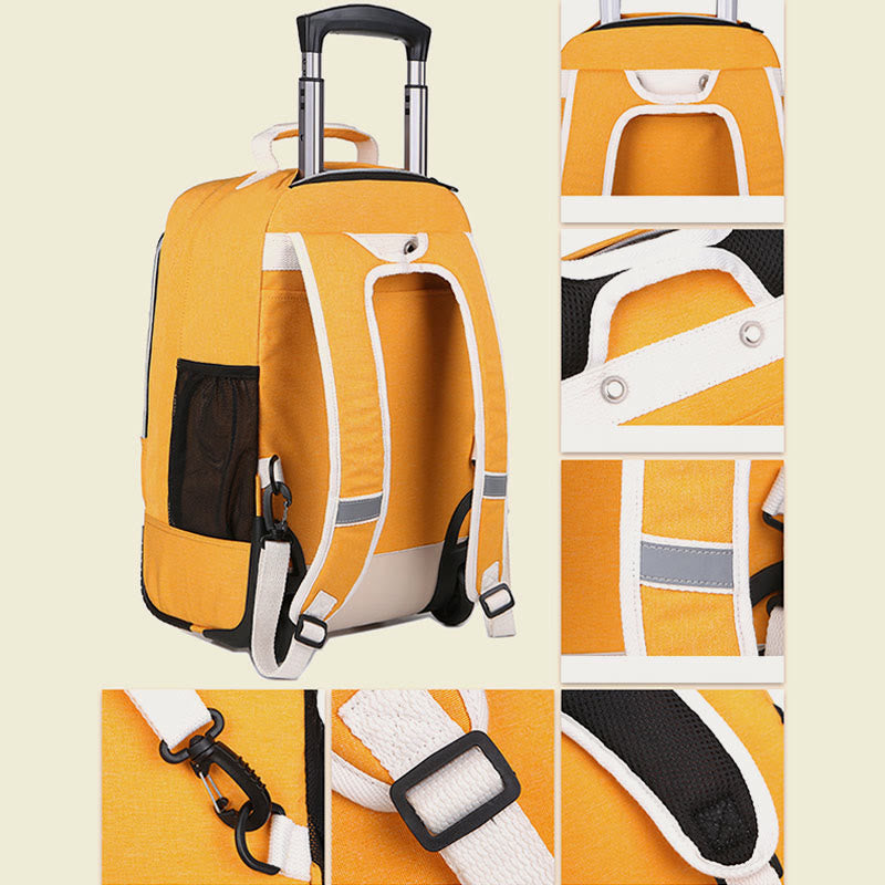 Dual Use Backpack For Travel Pull Rod Rolling Tote