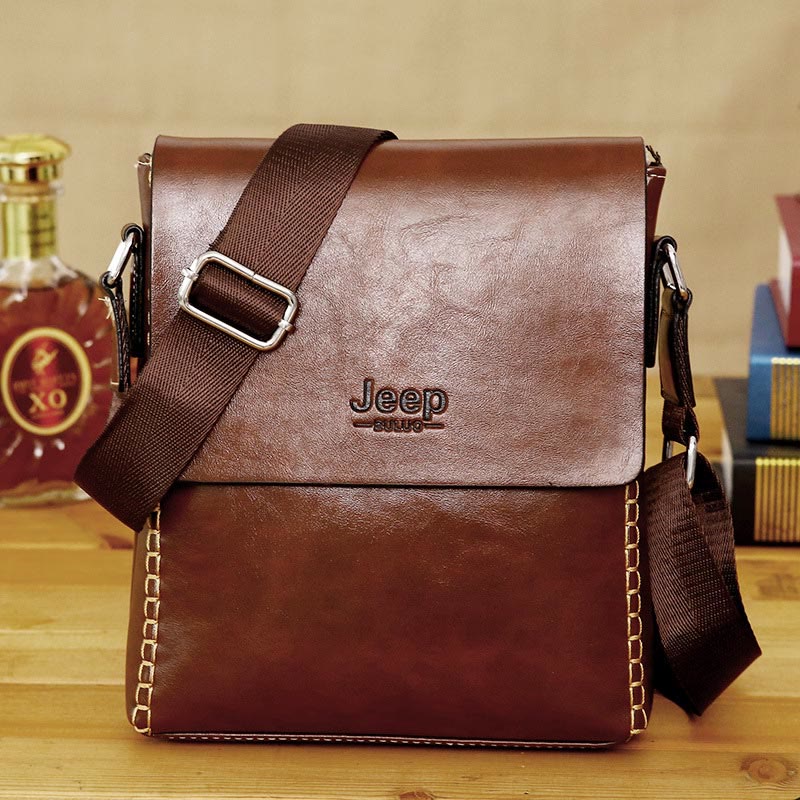 Messenger Bag for Men Lightweight Business PU Leather Briefcase