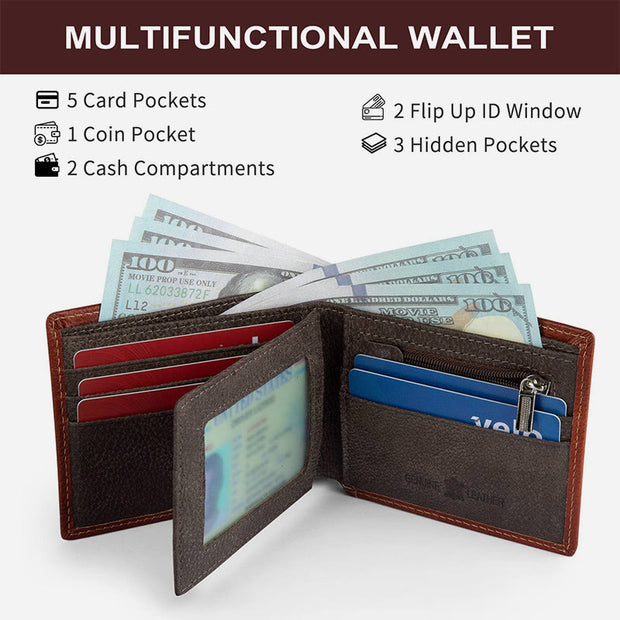 US Flag Pattern Bifold Wallet RFID Blocking PU Leather Wallet