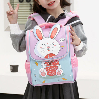 Cartoon Backpack For Kids Animal Printing Spine Protect Schoolbag