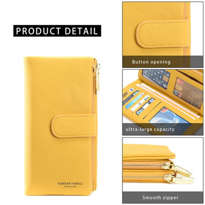 Wallet for Women Leather Zip Wallet Multi-Slot Card Holder