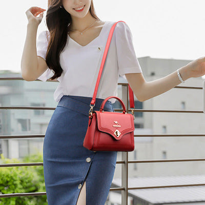 Classic Tote For Commuting Outing Minimalist Small Leather Handbag