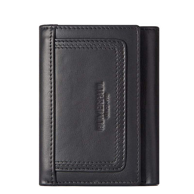 Trifold Roomy Leather Wallet RFID Blocking Anti-theft Wallet