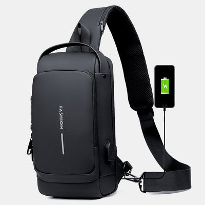 Anti-theft Sling Bag Cross Body Bag with USB Charging Port Password Locked