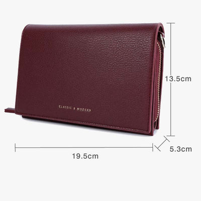 Triple Compartment Phone Bag Women Large Horizontal Crossbody Bag