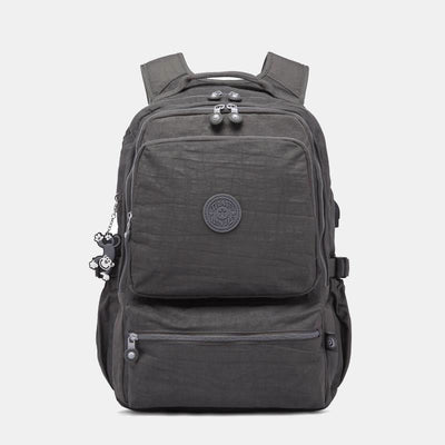 Multi-pocket Waterproof USB Charging Port School Travel Backpack