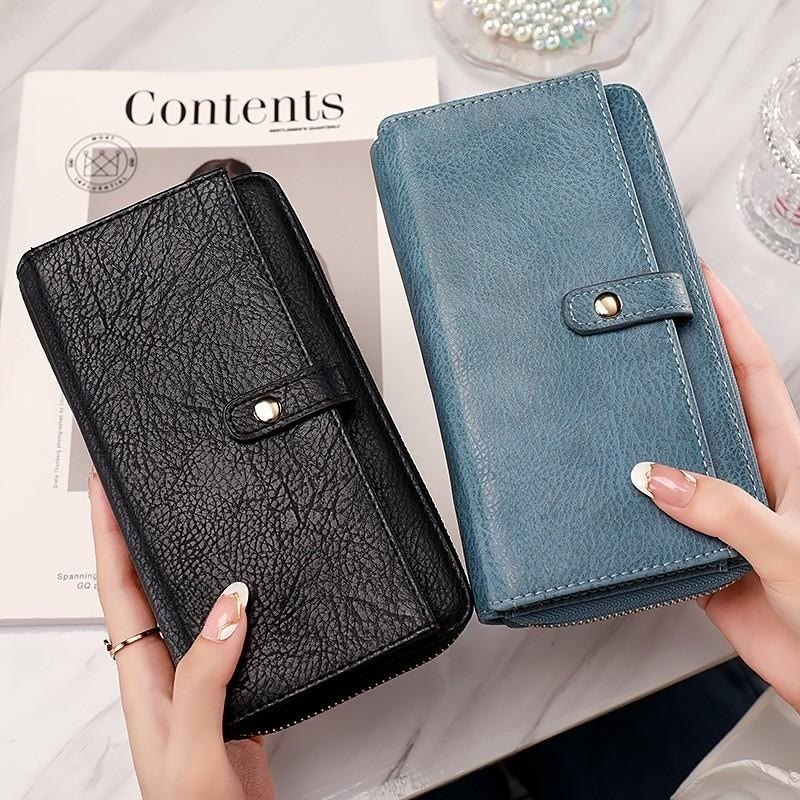 Womens Faux Leather Zip Around Wallet Clutch Credit Card Holder Purses