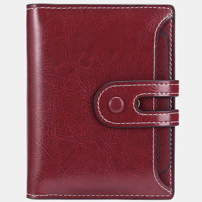 Women's Genuine Leather Bifold RFID Blocking Compact Wallet