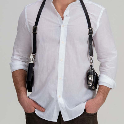 Mens Anti Theft Hidden Underarm Strap Holster Leather Vest Pouch