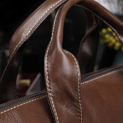 <Shipped within 24 hours> Men Genuine Leather Laptop Bag Briefcase