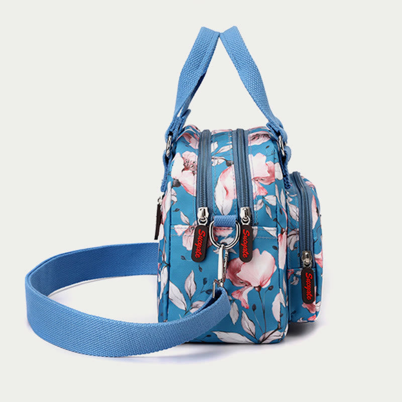 Nylon Crossbody Bag For Women Colorful Flower Printing Handbag