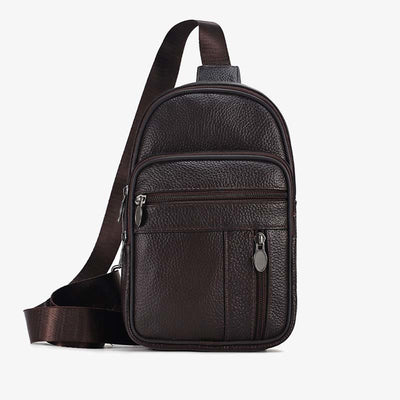 Genuine Leather Sling Bag Crossbody Chest Bag Men Outdoor Casual Travel Purses