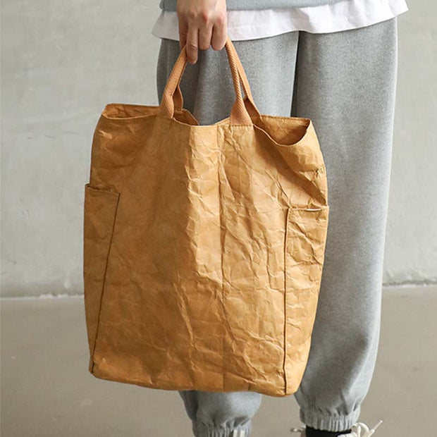 Vintage Pleated Tote Large Eco Friendly Paper Crossbody Bag