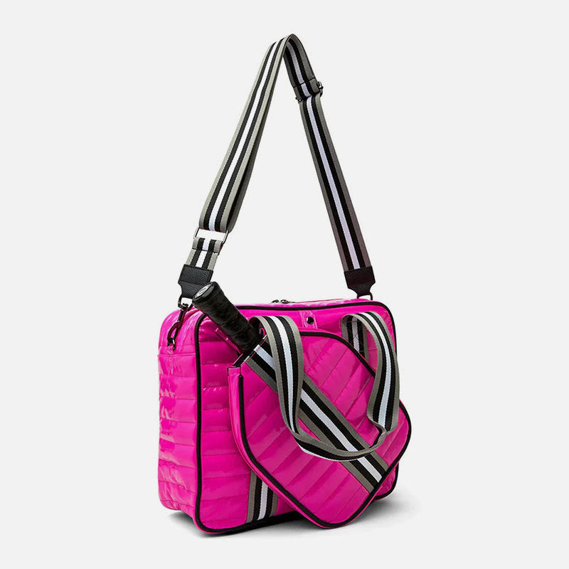 Limited Stock: Pickleball Racket Bag For Sports Down Cotton Striped Crossbody Bag