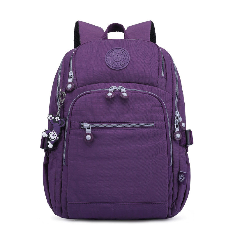 Solid Color Multi-pocket Travel Backpack