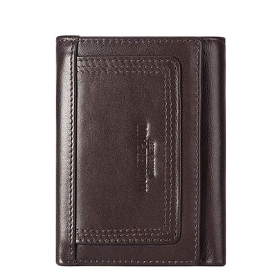 Trifold Roomy Leather Wallet RFID Blocking Anti-theft Wallet