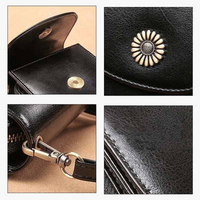 Phone Bag For Women Cowhide Genuine Leather Vertical Crossbody Bag