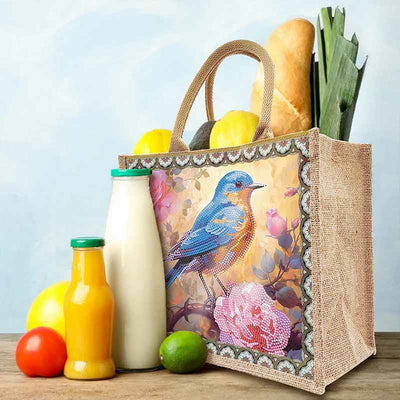 Large Capacity Bird Painting Tote Dot Diamond Art Painting Handbag