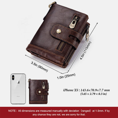 Limited Stock: Genuine Leather Anti-theft RFID Wallet With Chain