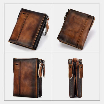 Bifold RFID Blocking Leather Wallet Short Front Pocket Wallet for Men