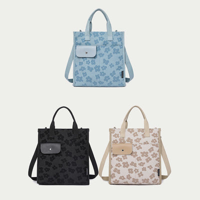 Floral Crossbody Tote For Office Cute Nylon Shoulder Purse