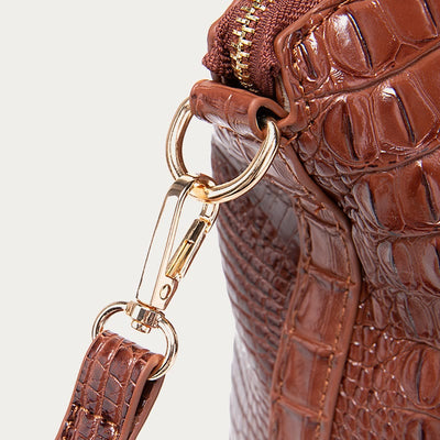 Crocodile Pattern Tote For Women Daily Mixed Color Crossbody Bag