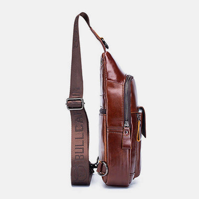 <Shipped within 24 hours> Genuine Leather Sling Chest Bag