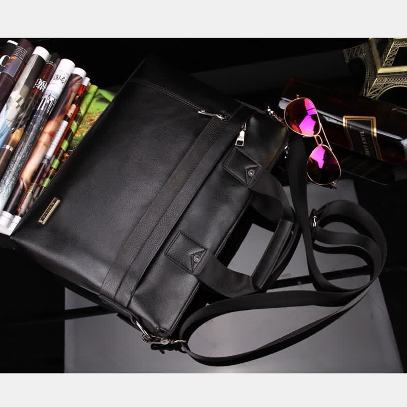 Mens Business Briefcase Laptop Shoulder Bag Leather Messenger Bag