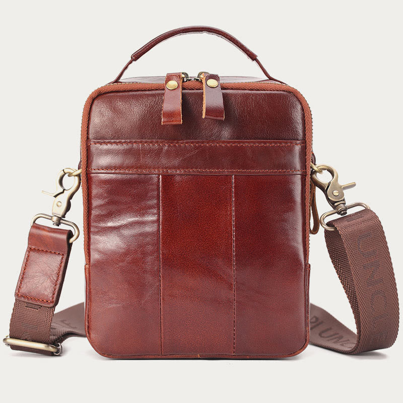 <Shipped within 24 hours> Men Business Portable Leather Crossbody Bag