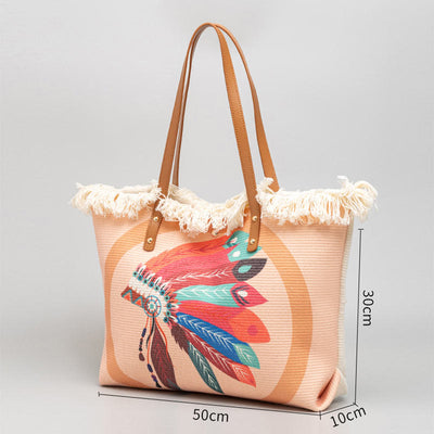 Tote For Women Bohemian Style Tassel Large Shoulder Bag