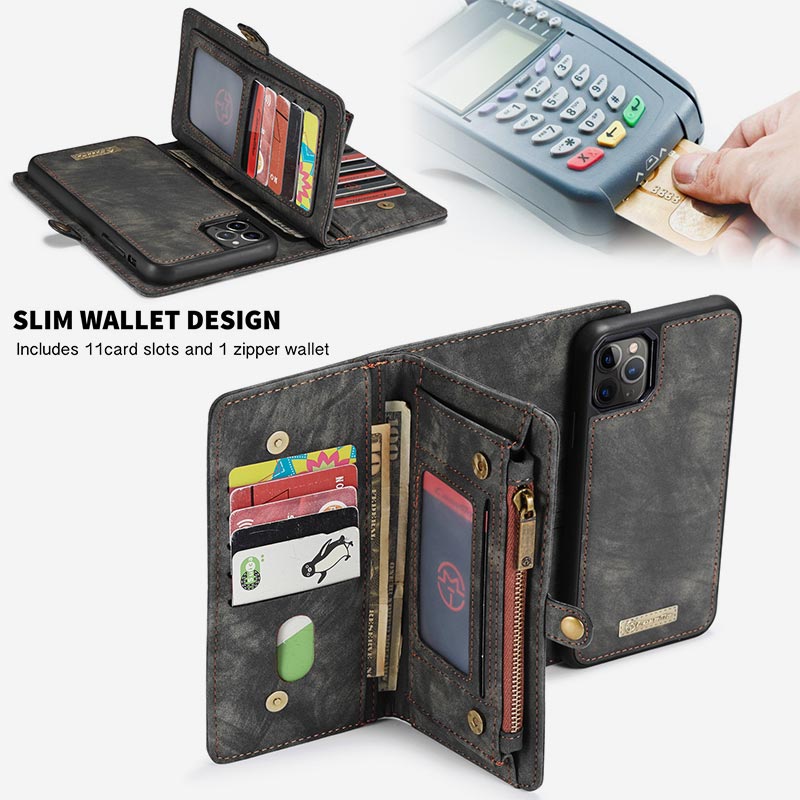 Retro Leather Wallet Phone Bag for iPhone with Multi-Slot