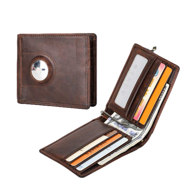 <Shipped within 24 hours> Multi Slot Leather Airtag Wallet