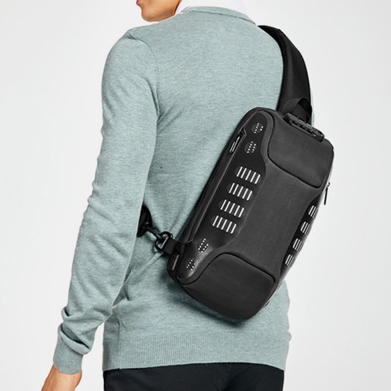 Multifunction Waterproof Anti-theft Casual Sling Bag With USB Charging Port