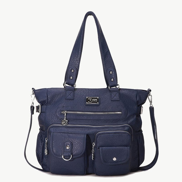 Women Large Underarm Tote Multiple Pockets Two Use Crossbody Bag