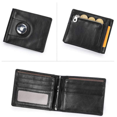 Multi Slot Leather Airtag Wallet