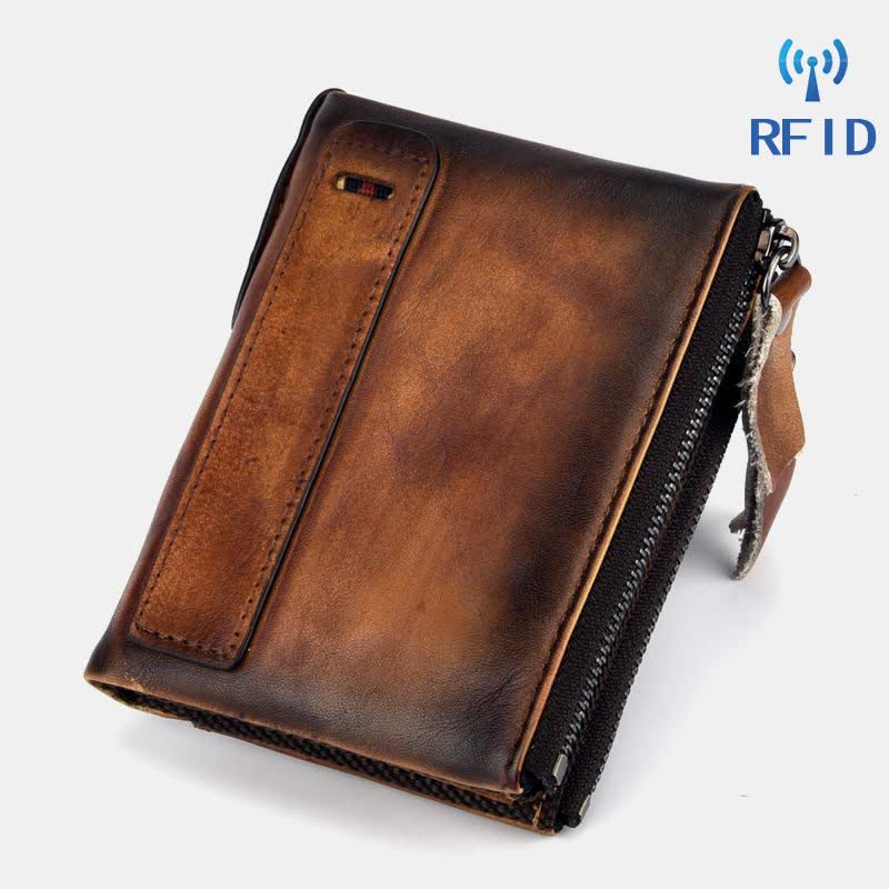 Bifold RFID Blocking Leather Wallet Short Front Pocket Wallet for Men